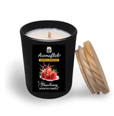 Strawberry Scented Candle in Black Glass – Bold & Sweet